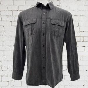 Rock & Republic XL Dark Gray Button Up Long-Sleeved Shirt